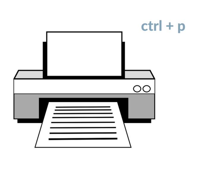 Raccourcis clavier : imprimer