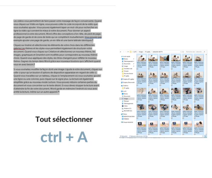 Raccourcis clavier : Tout sélectionner